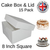 15X Cake Box 8"(8" Lid & 8" Base) Cake Box